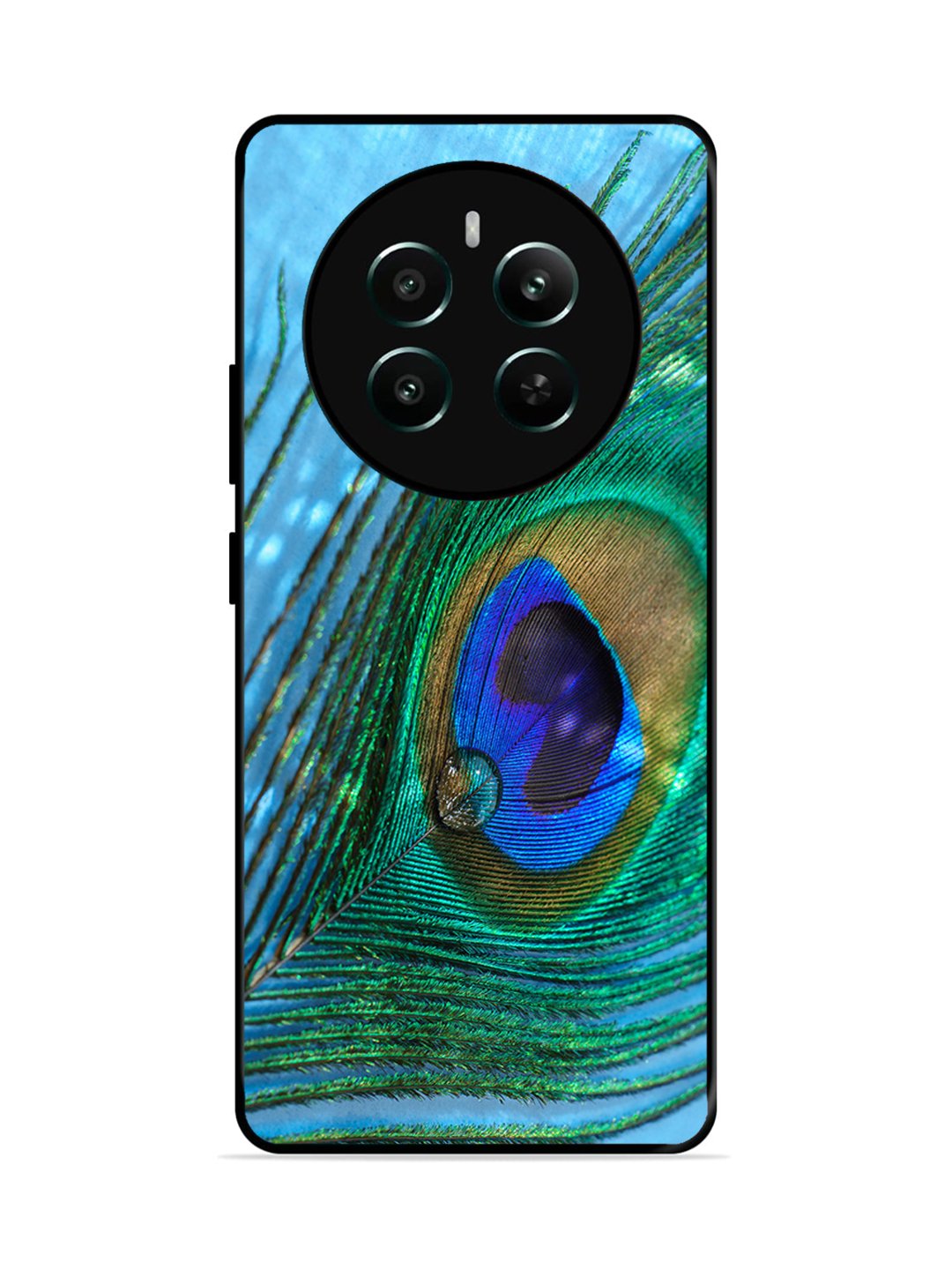 Realme 12 Plus A drop on Peacock Feather