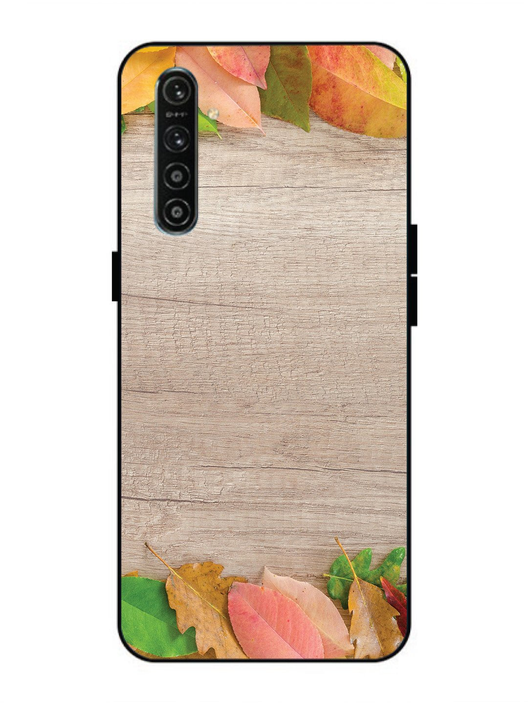 Realme XT Autumn Leafs On Wooden Table