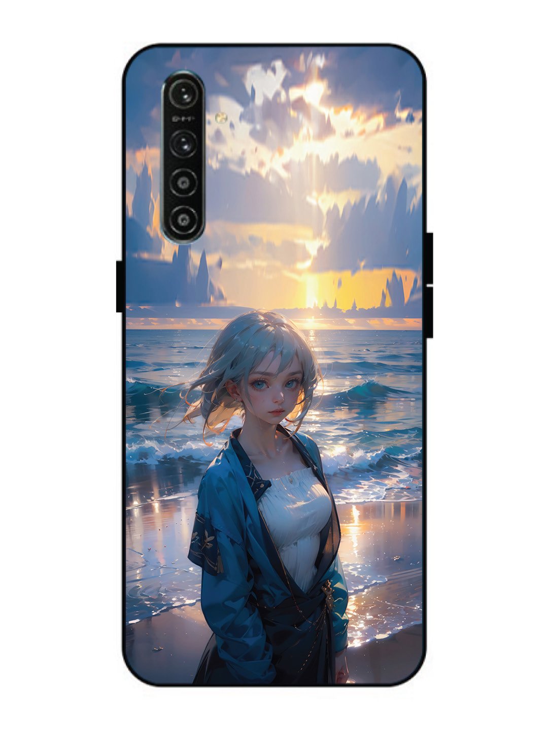 realme XT Anime Girl Beach Ocean Waves