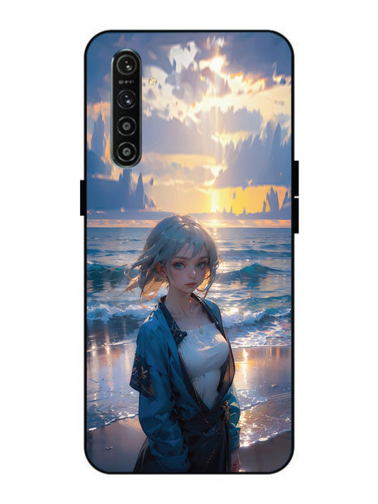 realme XT Anime Girl Beach Ocean Waves