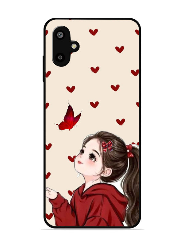 Samsung Galaxy A06 Beautiful girl with red butterfly