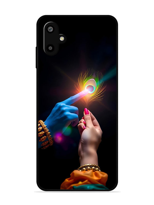 Samsung Galaxy A06 Radha Krishna touching feather