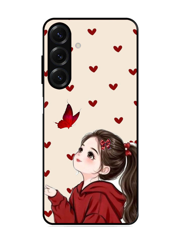 Samsung Galaxy A13 Beautiful girl with red butterfly
