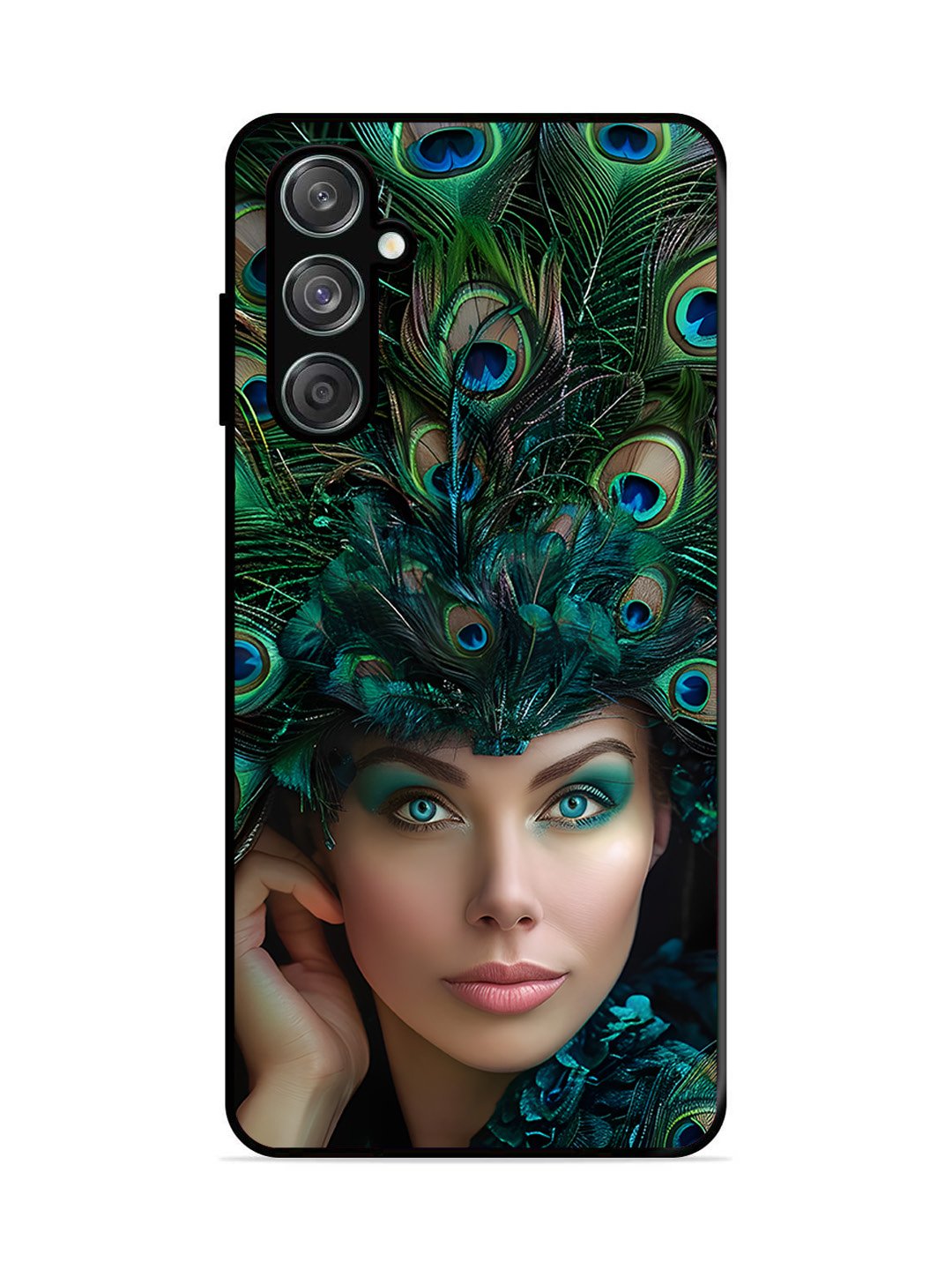 Samsung Galaxy F55 5g Girl with peacock feather Crown