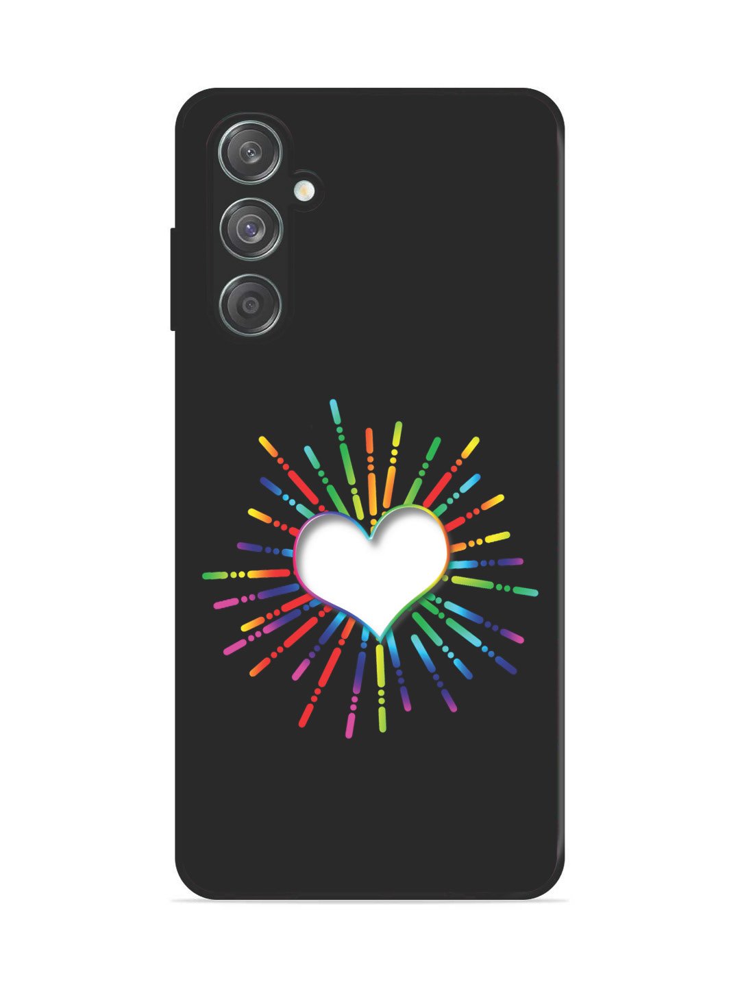 Samsung Galaxy A15 5g Colourful Heart on Black