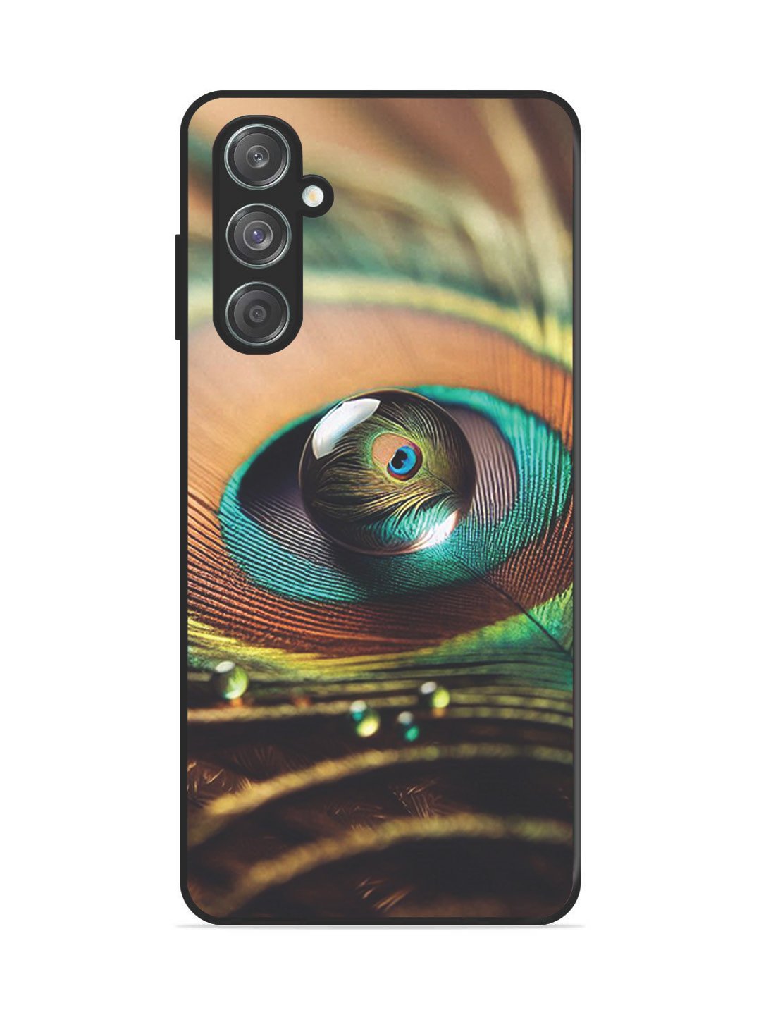 Samsung Galaxy F15 5g Water Drop On Peacock Feather