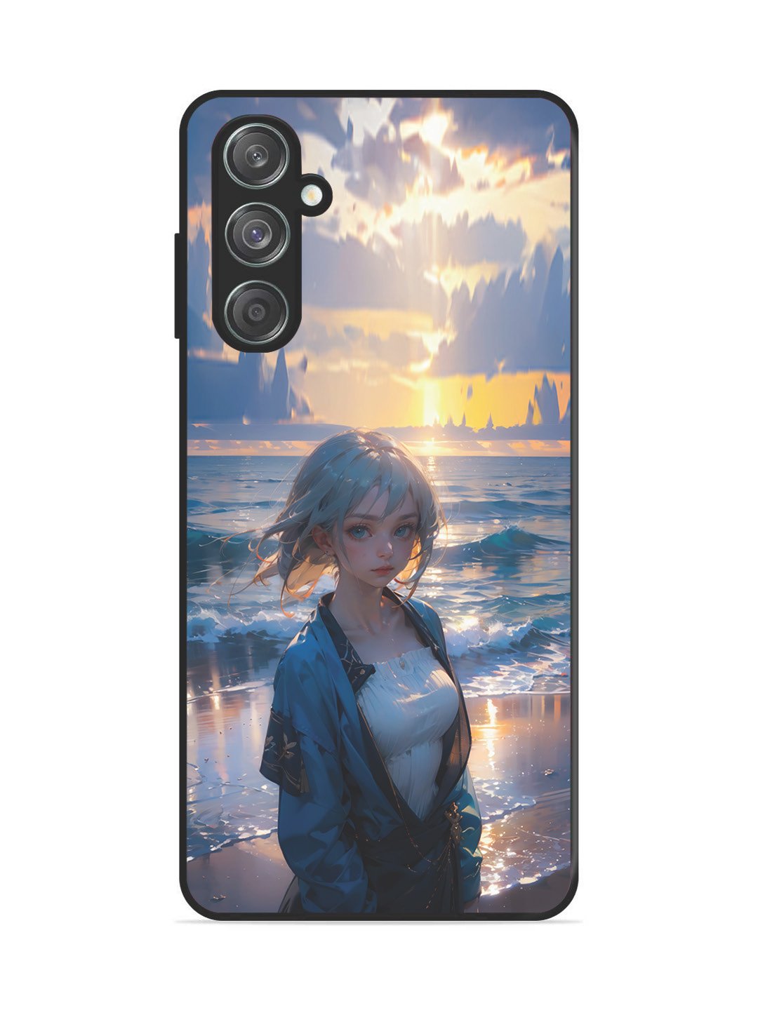 Samsung Galaxy M33 5g Anime Girl Beach Ocean Waves