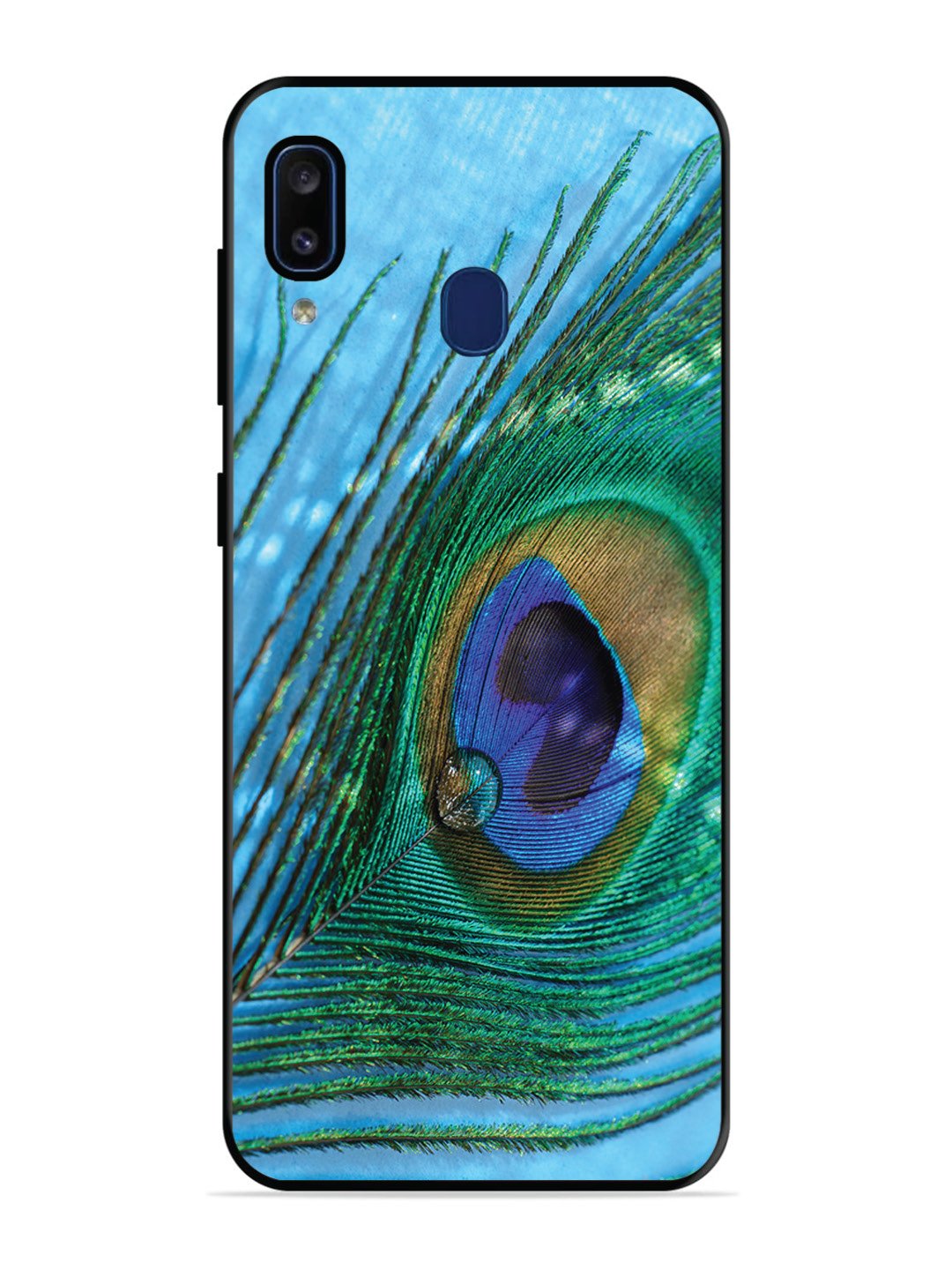 Samsung Galaxy A20 A drop on Peacock Feather