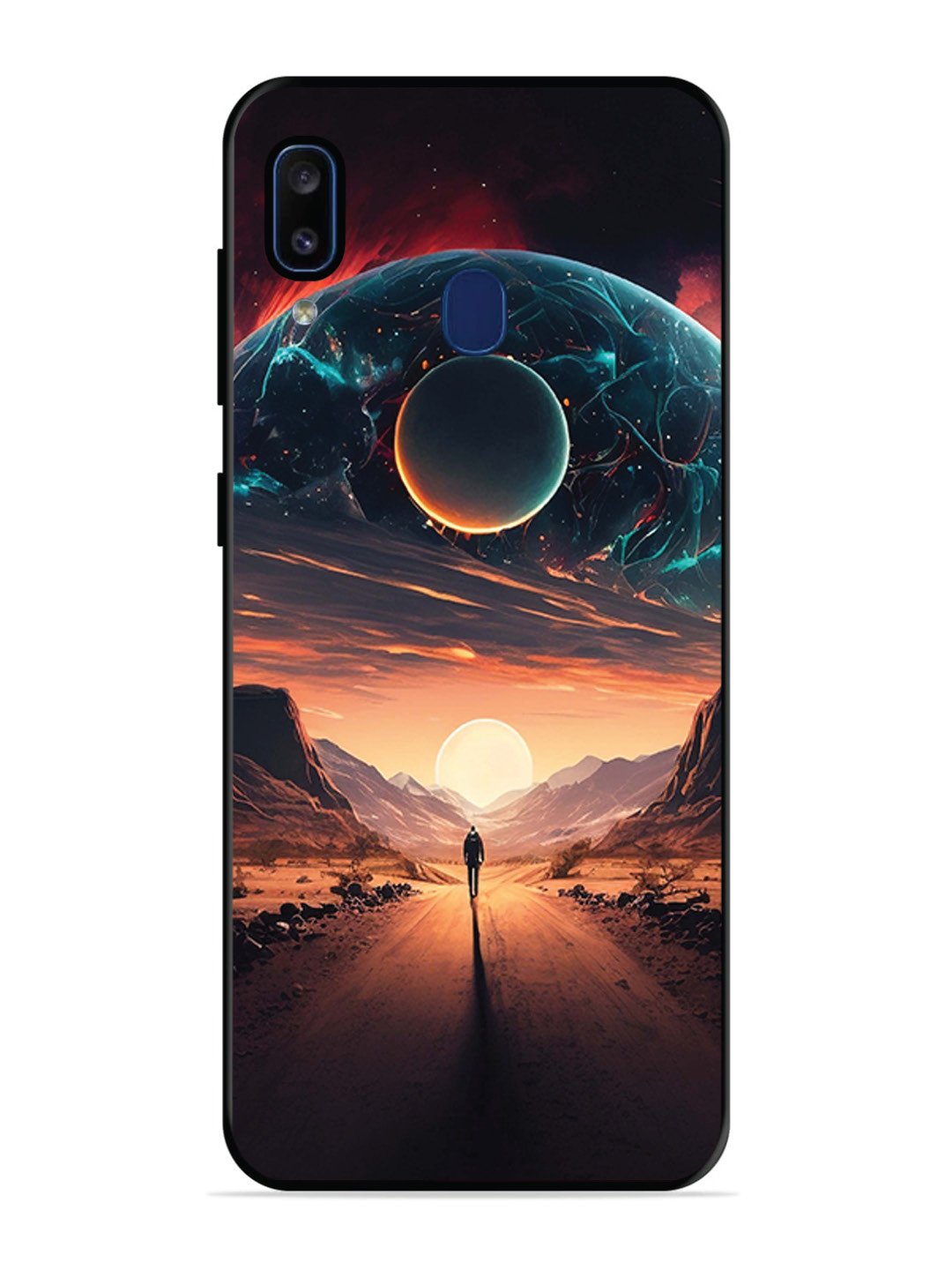Samsung Galaxy A20 Sunset with space scene