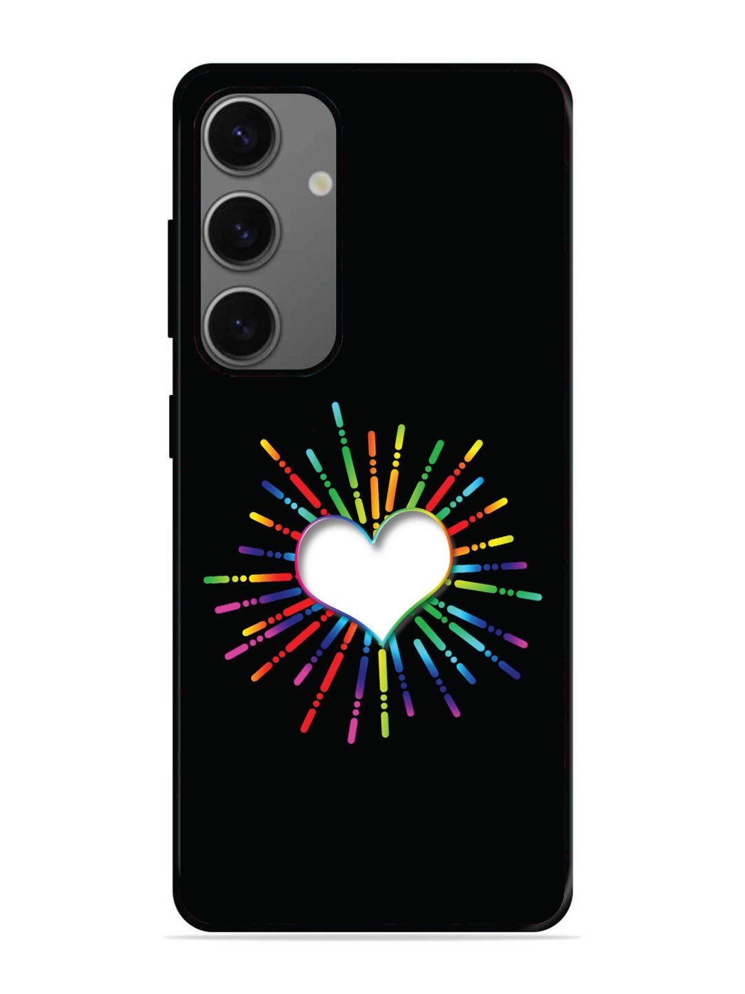 Samsung Galaxy A25 Colourful Heart on Black