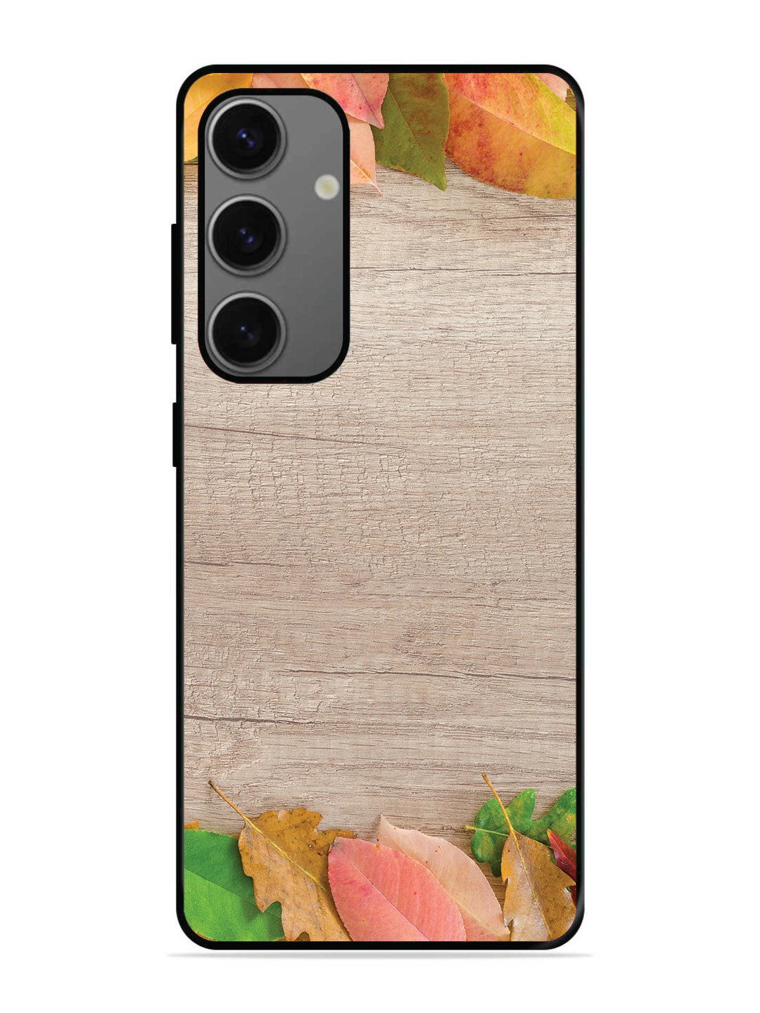 Samsung Galaxy A25 Autumn Leafs On Wooden Table