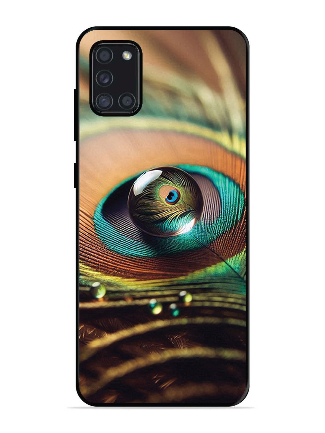 Samsung Galaxy A31 Water Drop On Peacock Feather