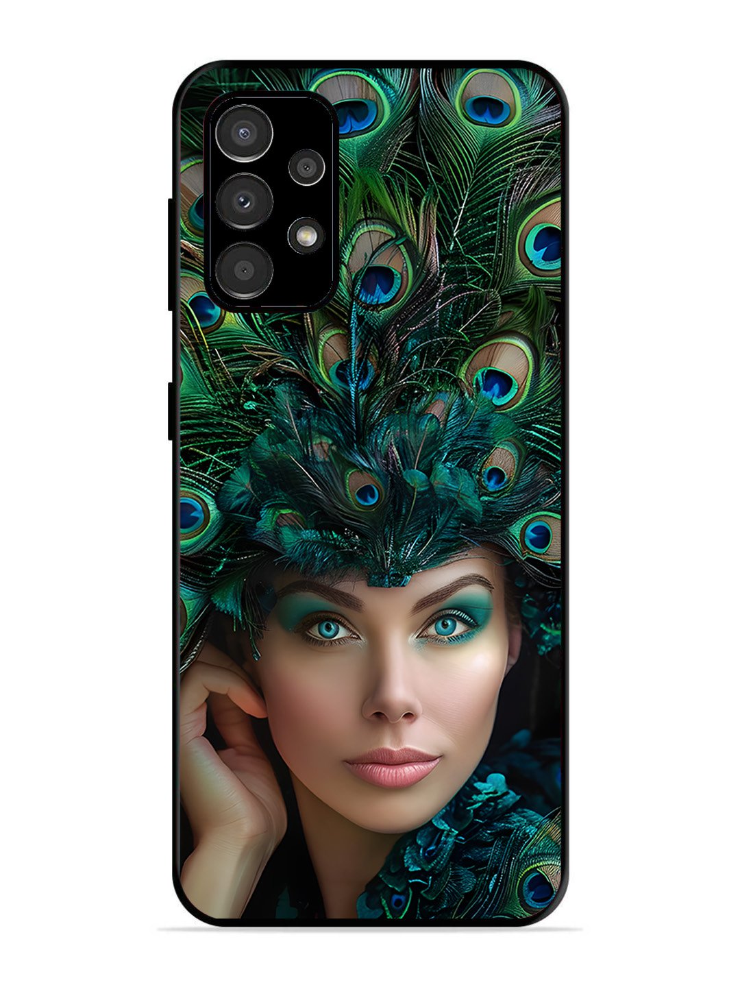 Samsung Galaxy A33 5G Girl with peacock feather Crown