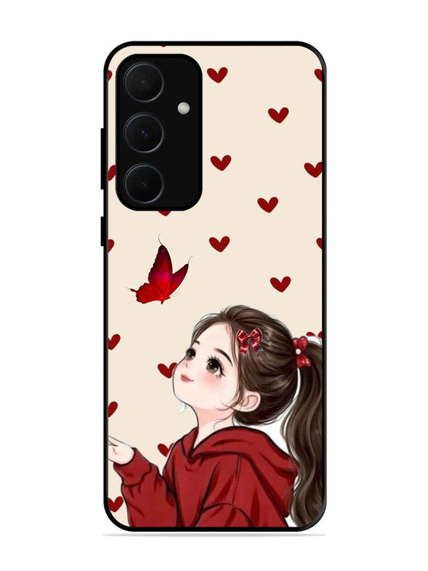 Samsung Galaxy A54 5G Beautiful girl with red butterfly