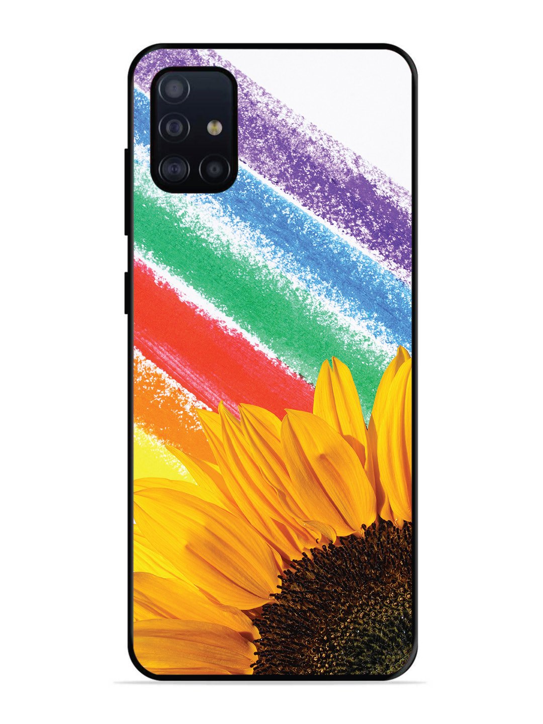 Samsung Galaxy A71 Sunflower on Colourful Lines