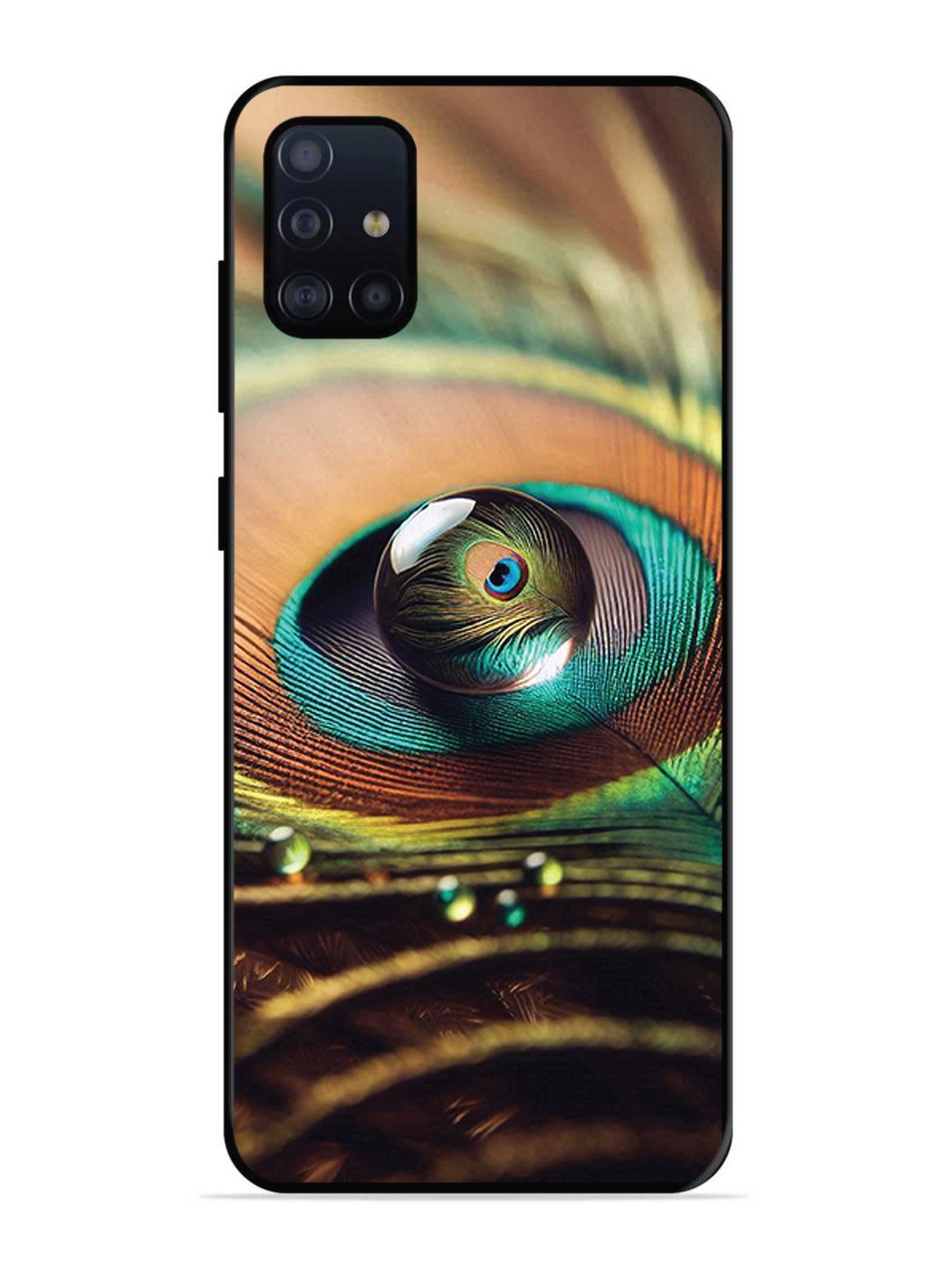 Samsung Galaxy A71 Water Drop On Peacock Feather
