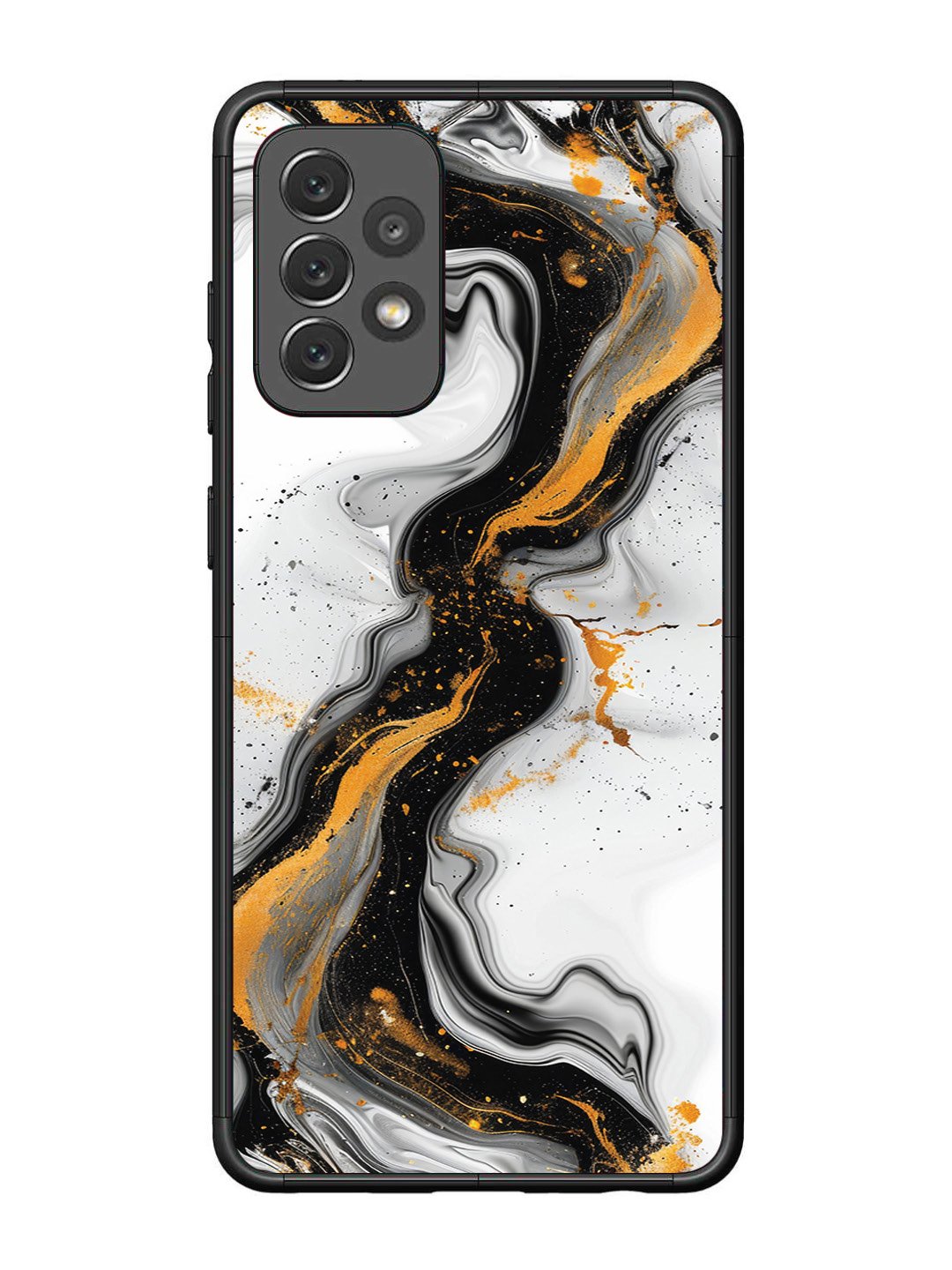Samsung Galaxy A72 Black And Golden Marble Essence