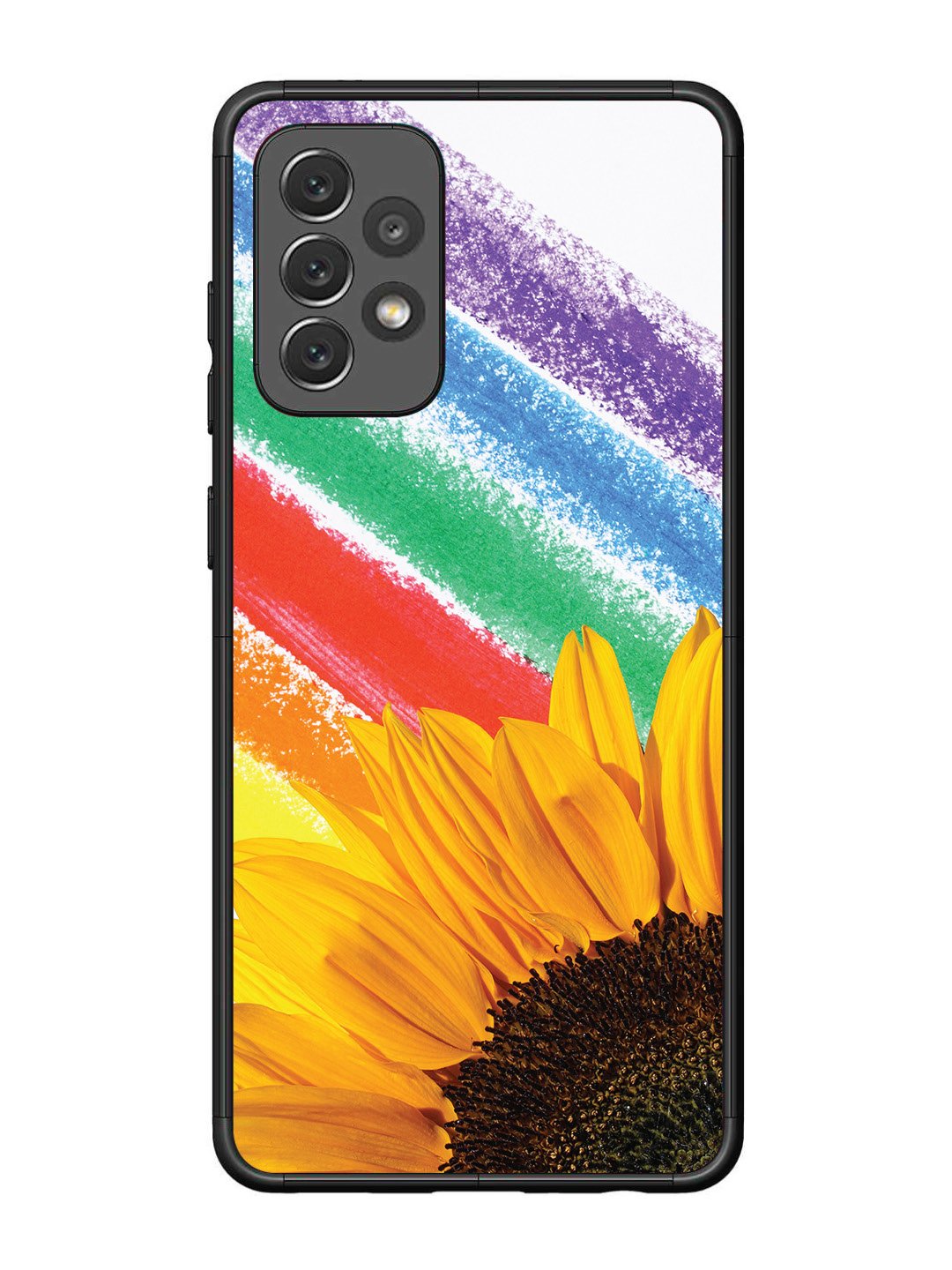 Samsung Galaxy A72 Sunflower on Colourful Lines