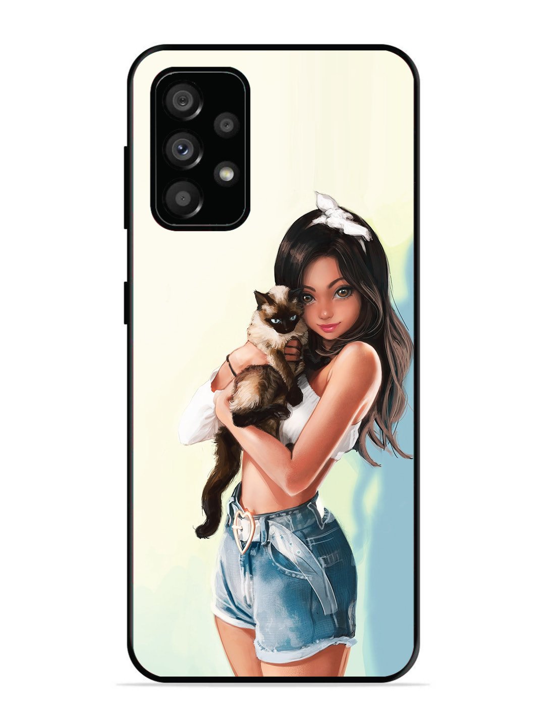 Samsung Galaxy A73 5G Cute Girl with Cat