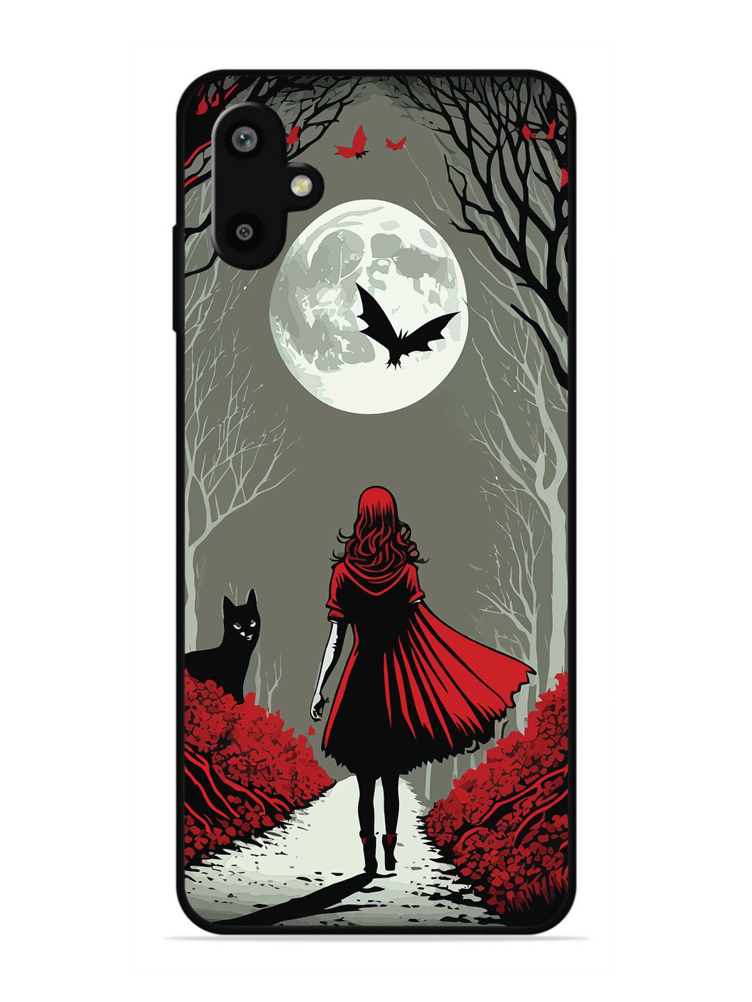 Samsung Galaxy F06 Scarlet Girl in Red Forest