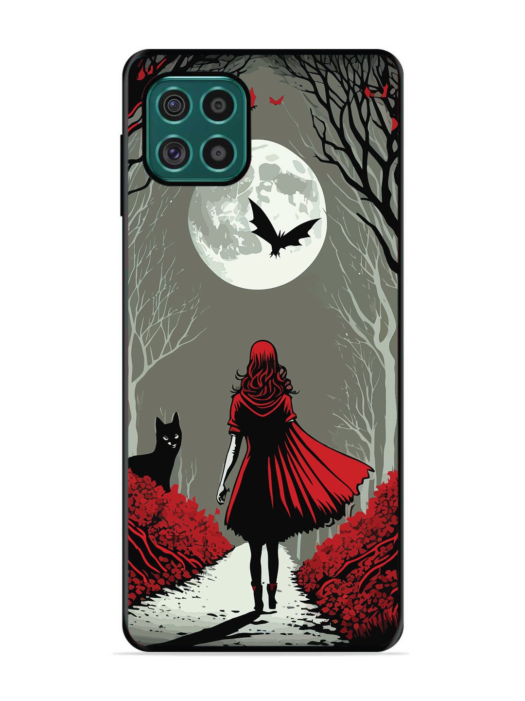 Samsung Galaxy F62 Scarlet Girl in Red Forest