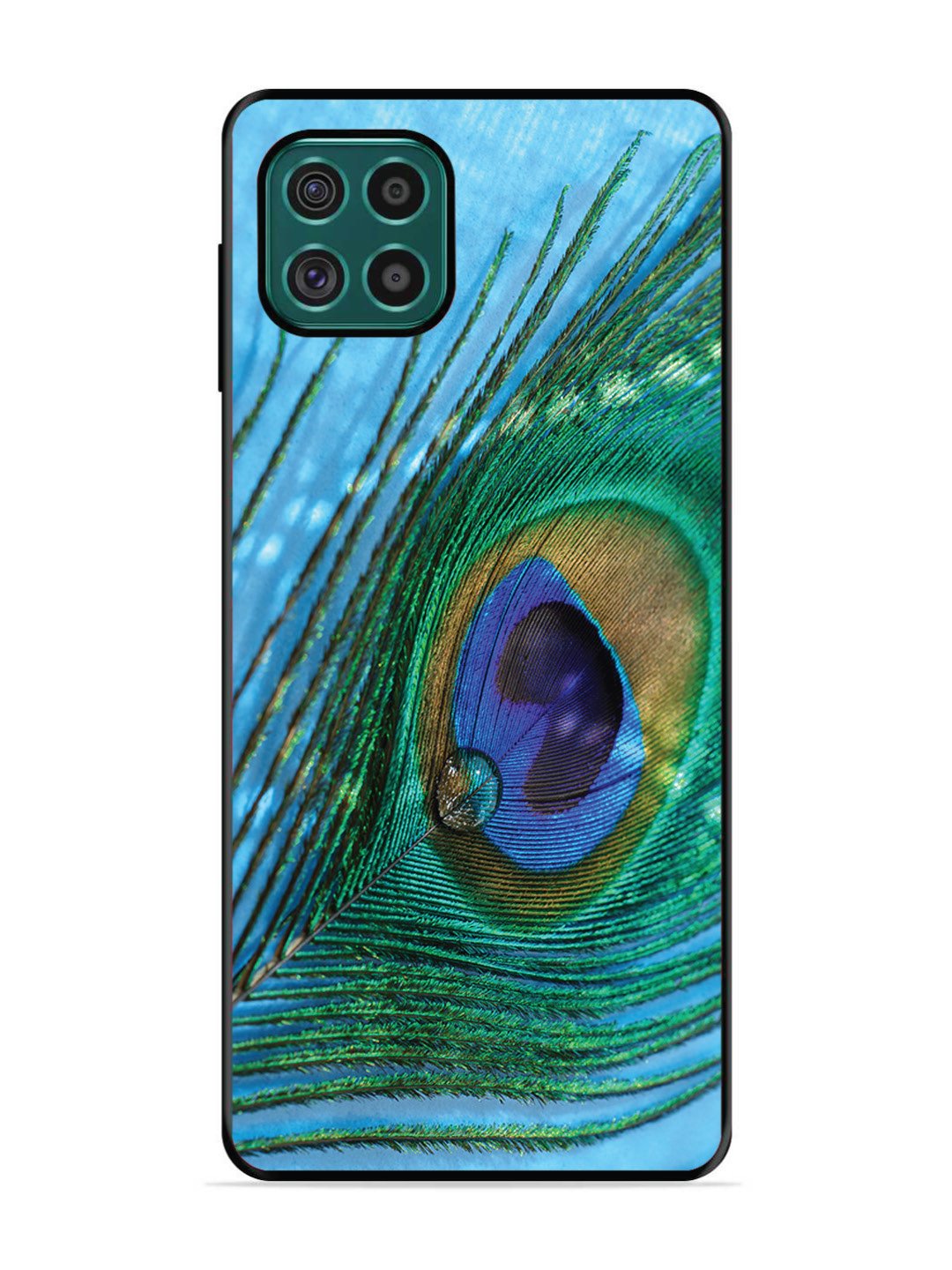 Samsung Galaxy F62 A drop on Peacock Feather