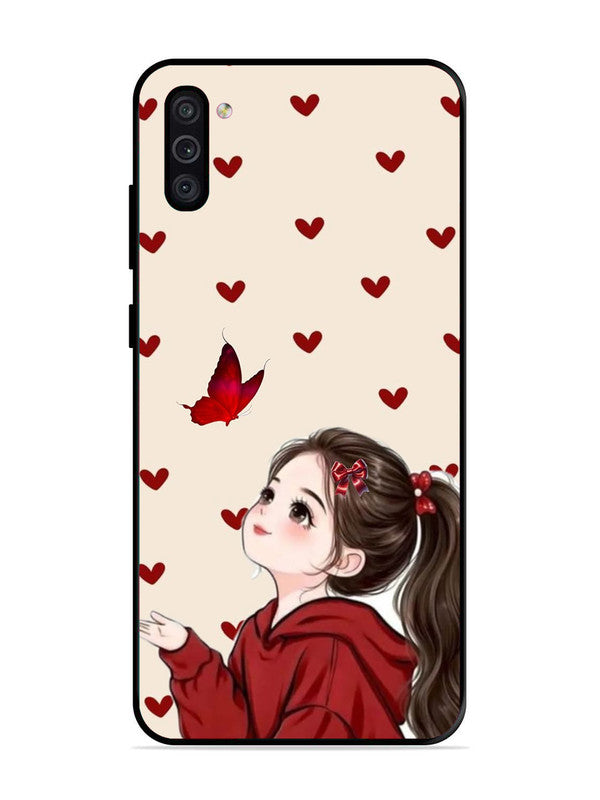 Samsung Galaxy M11 Beautiful girl with red butterfly