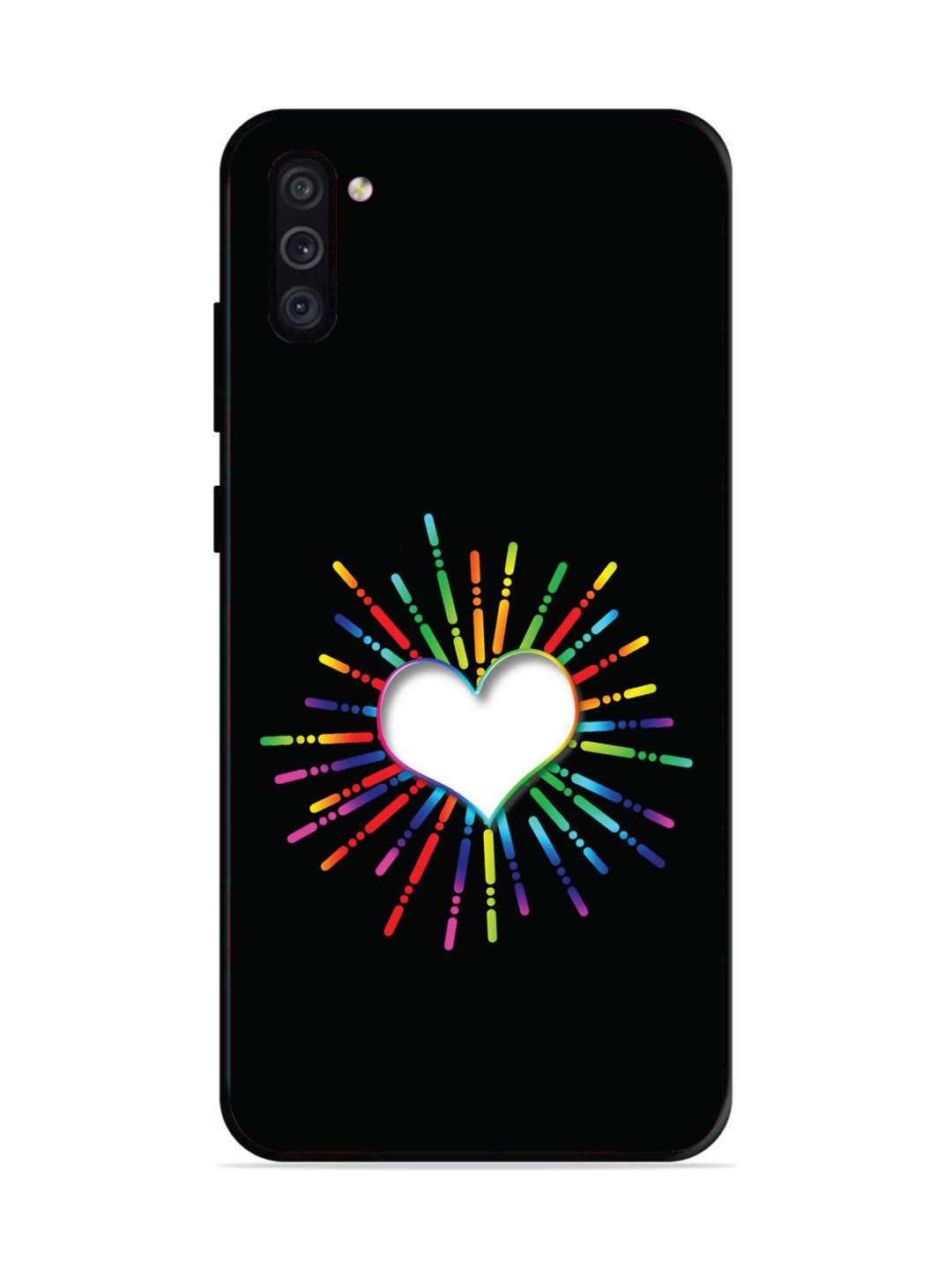 Samsung Galaxy M11 Colourful Heart on Black