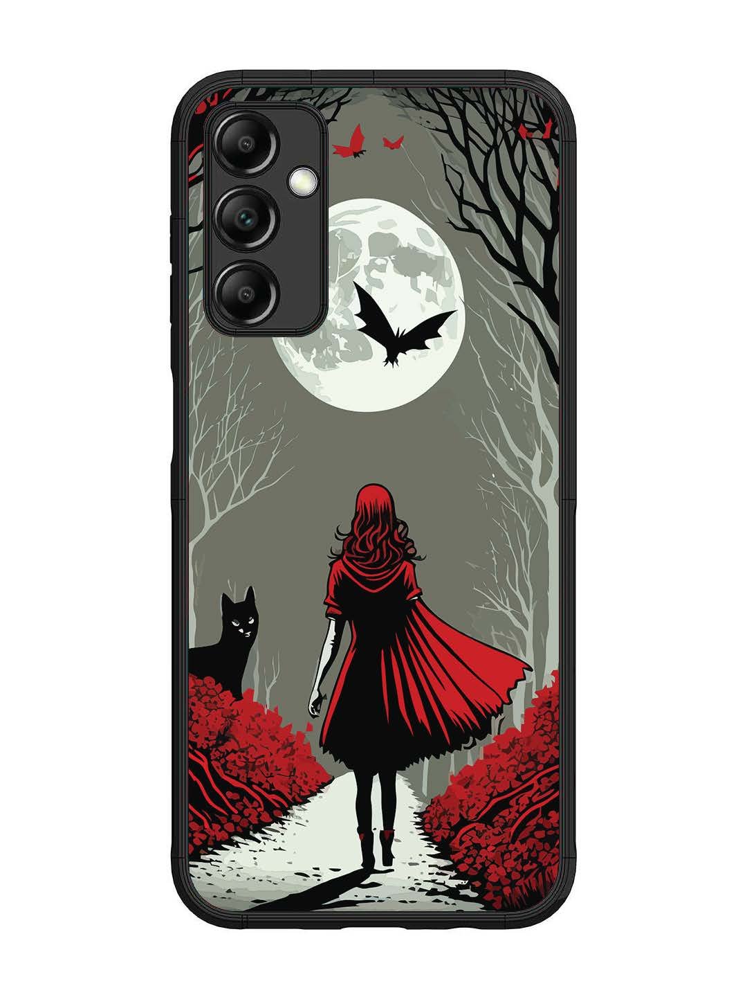 Samsung Galaxy M14 5G Scarlet Girl in Red Forest