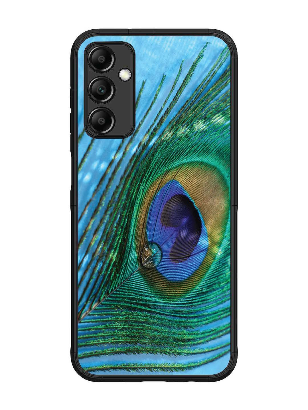 Samsung Galaxy M14 5G A drop on Peacock Feather