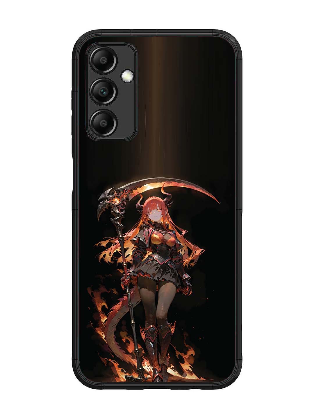 Samsung Galaxy M14 5G anime-girl-sycthe-red-hair-horn