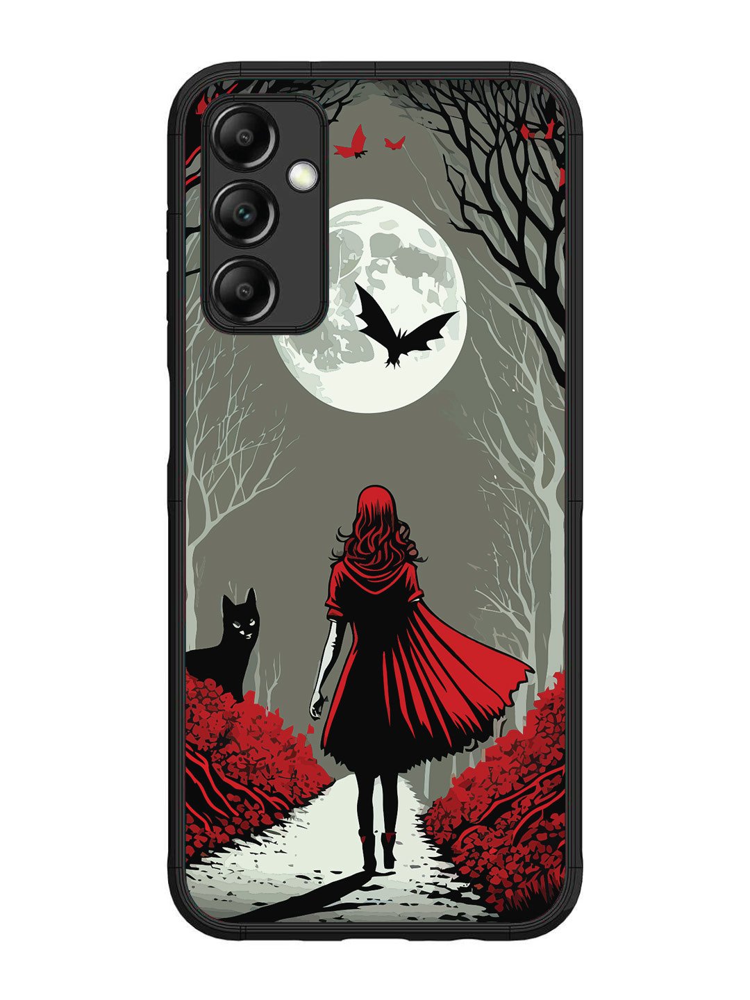 Samsung Galaxy M14 5G Scarlet Girl in Red Forest