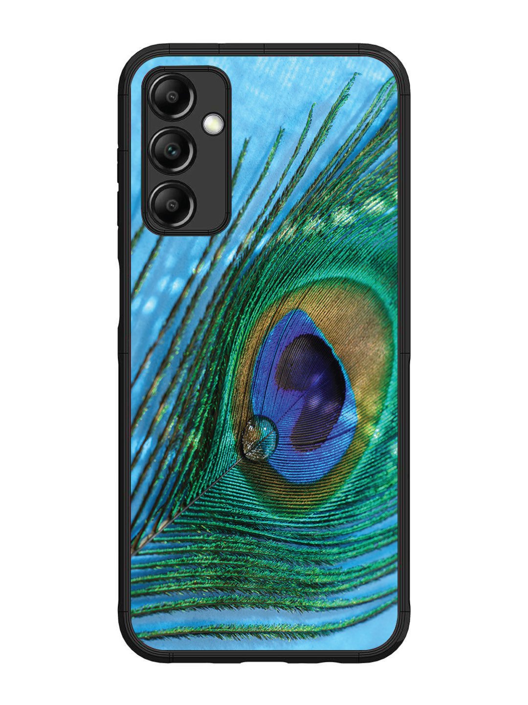 Samsung Galaxy M14 5G A drop on Peacock Feather