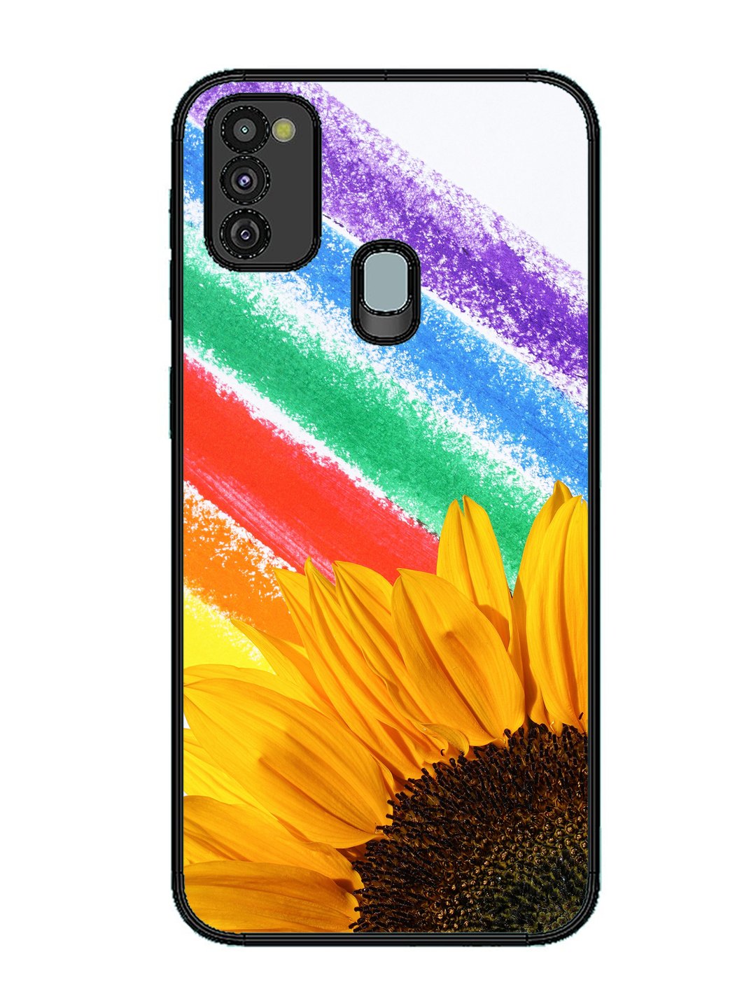 Samsung Galaxy M30s Sunflower on Colourful Lines