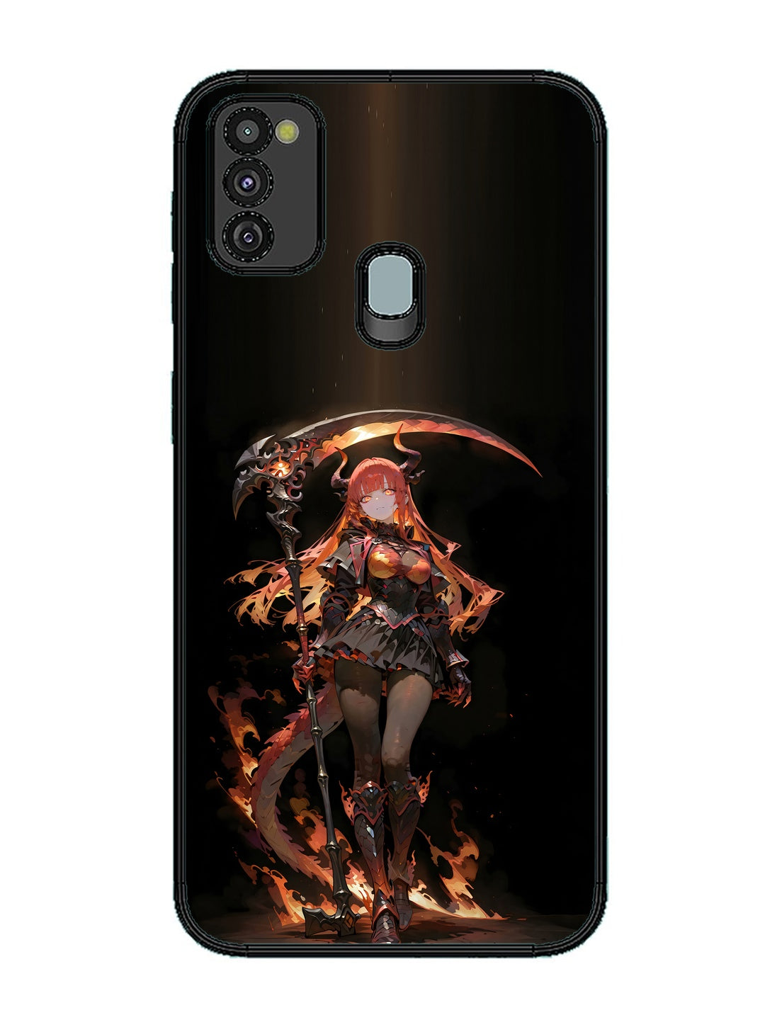 Samsung Galaxy M30s anime-girl-sycthe-red-hair-horn