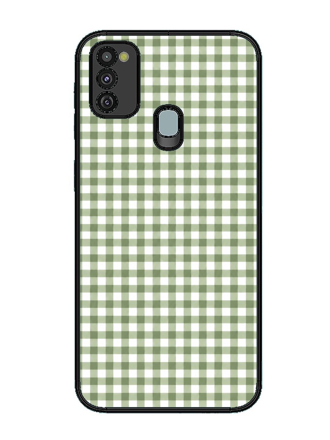 Samsung Galaxy M30s Gingham Checks Sage Green
