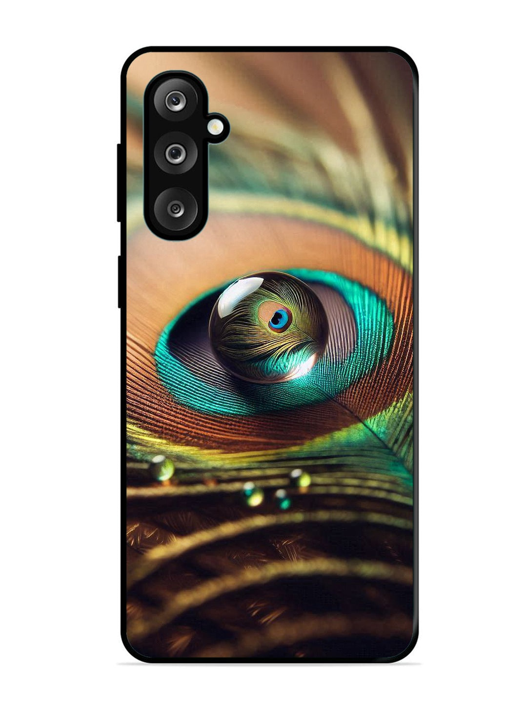 Samsung Galaxy M36 5G Water Drop On Peacock Feather