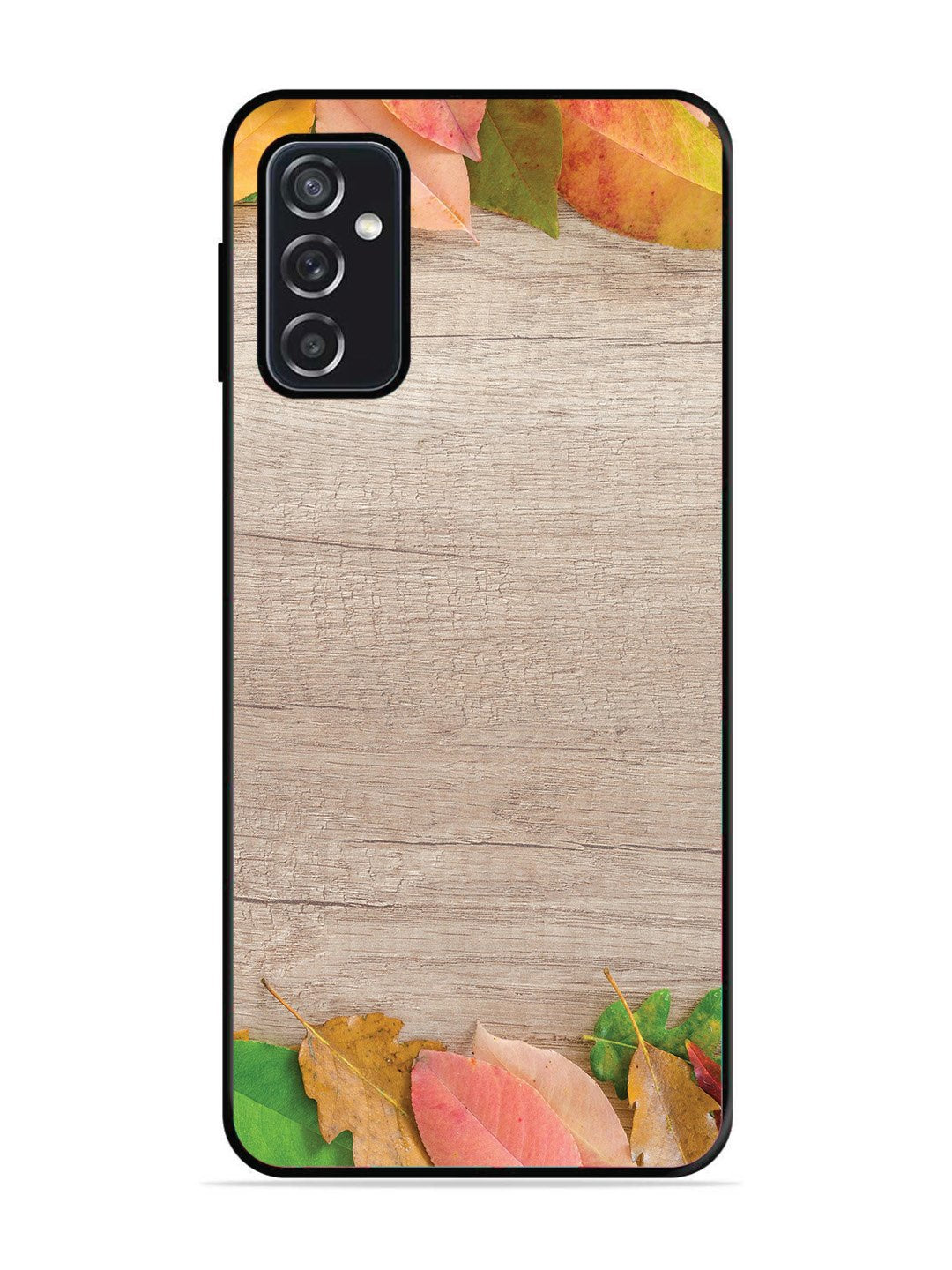 Samsung GALAXY M52 5G Autumn Leafs On Wooden Table