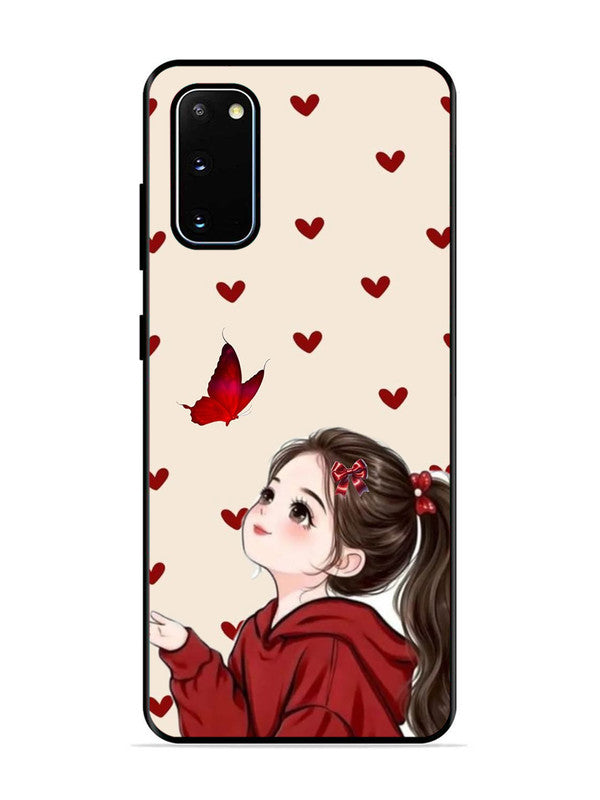 Samsung Galaxy S20 Beautiful girl with red butterfly