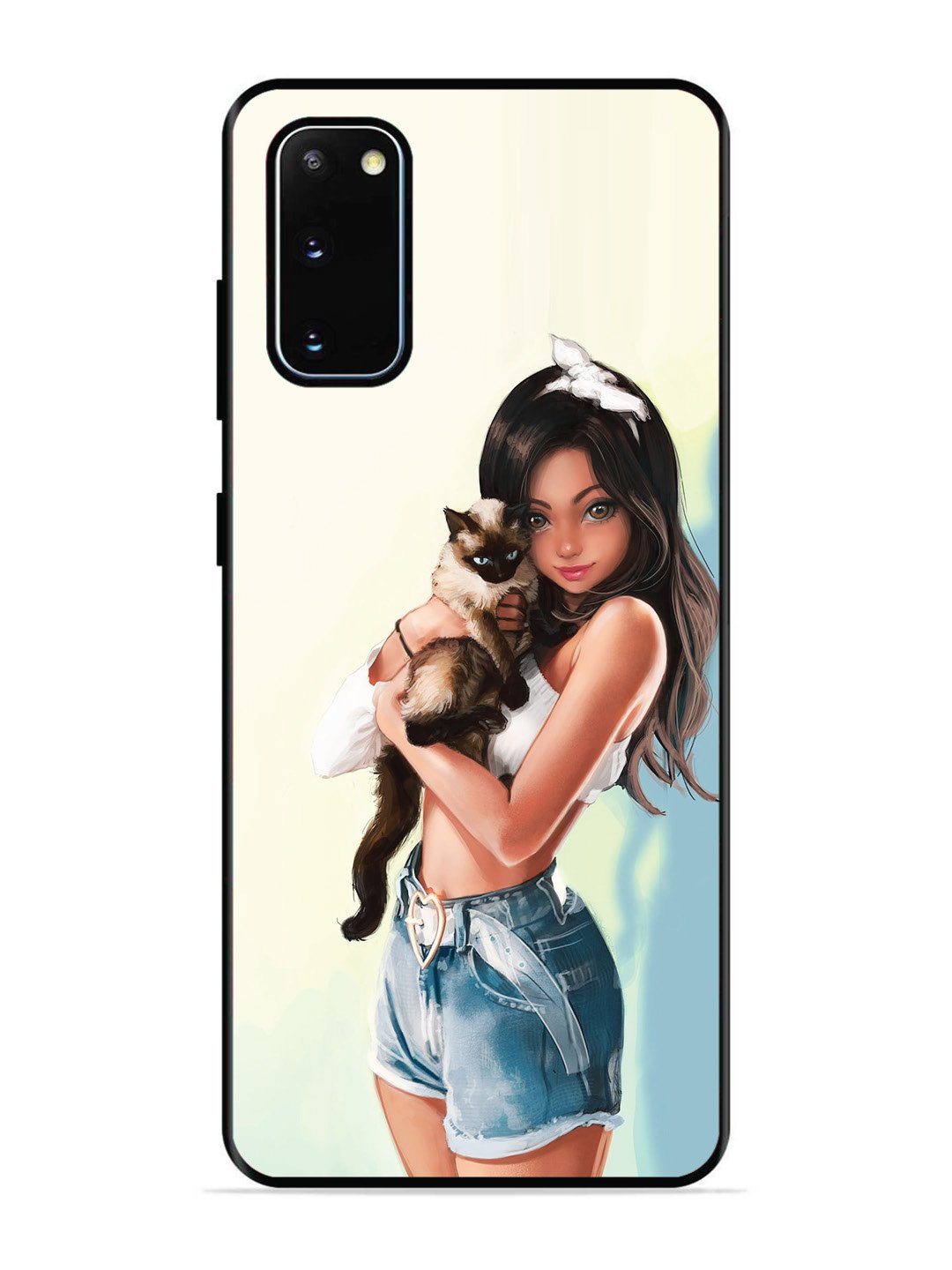 Samsung GALAXY S20 Cute Girl with Cat