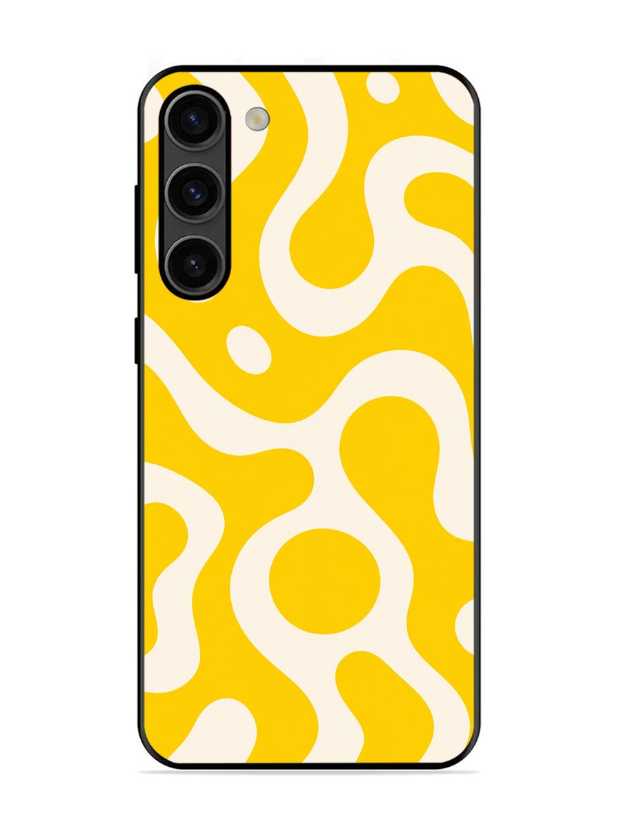 Samsung Galaxy S23 5G Fluid wave pattern Dark Bright Yellow