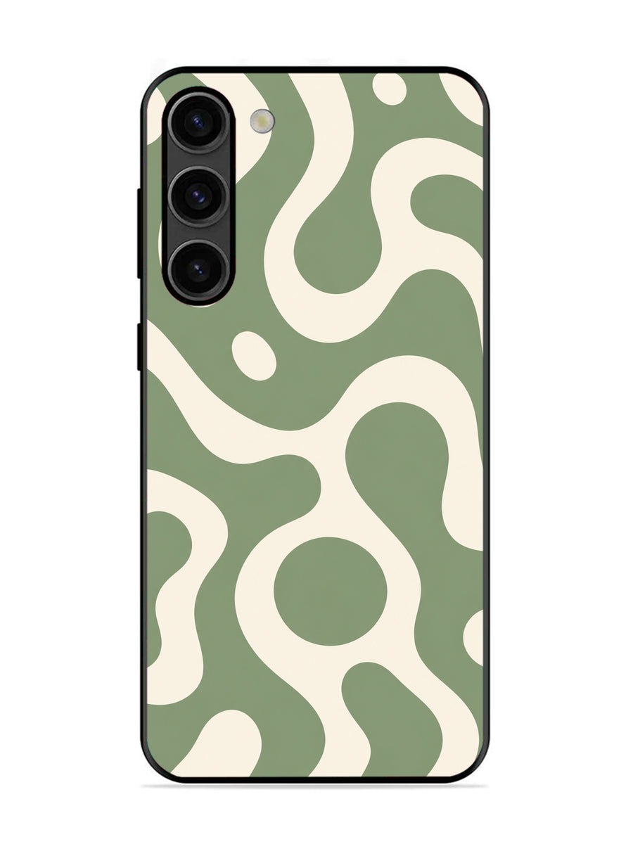Samsung Galaxy S23 5G Fluid wave pattern Dark Sage Green