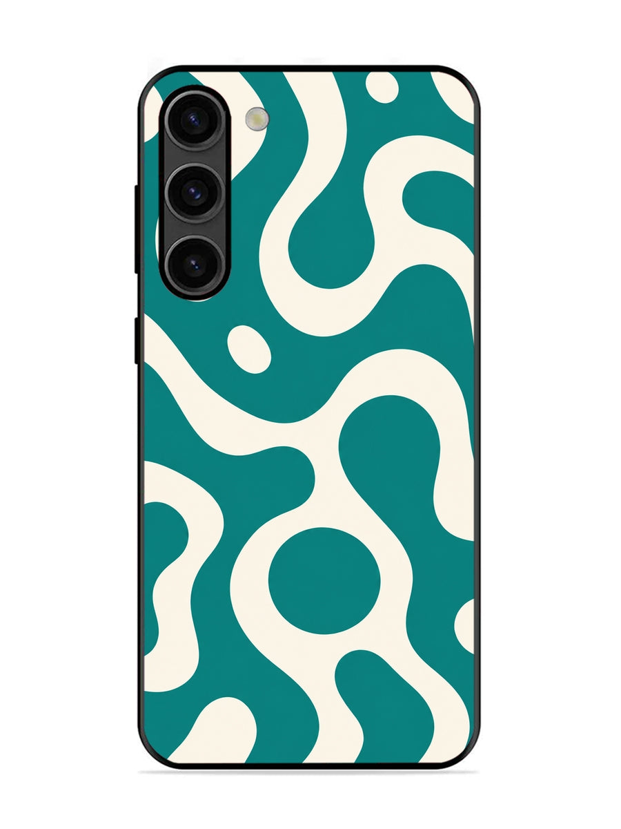 Samsung Galaxy S23 5G Fluid wave pattern Teal Green