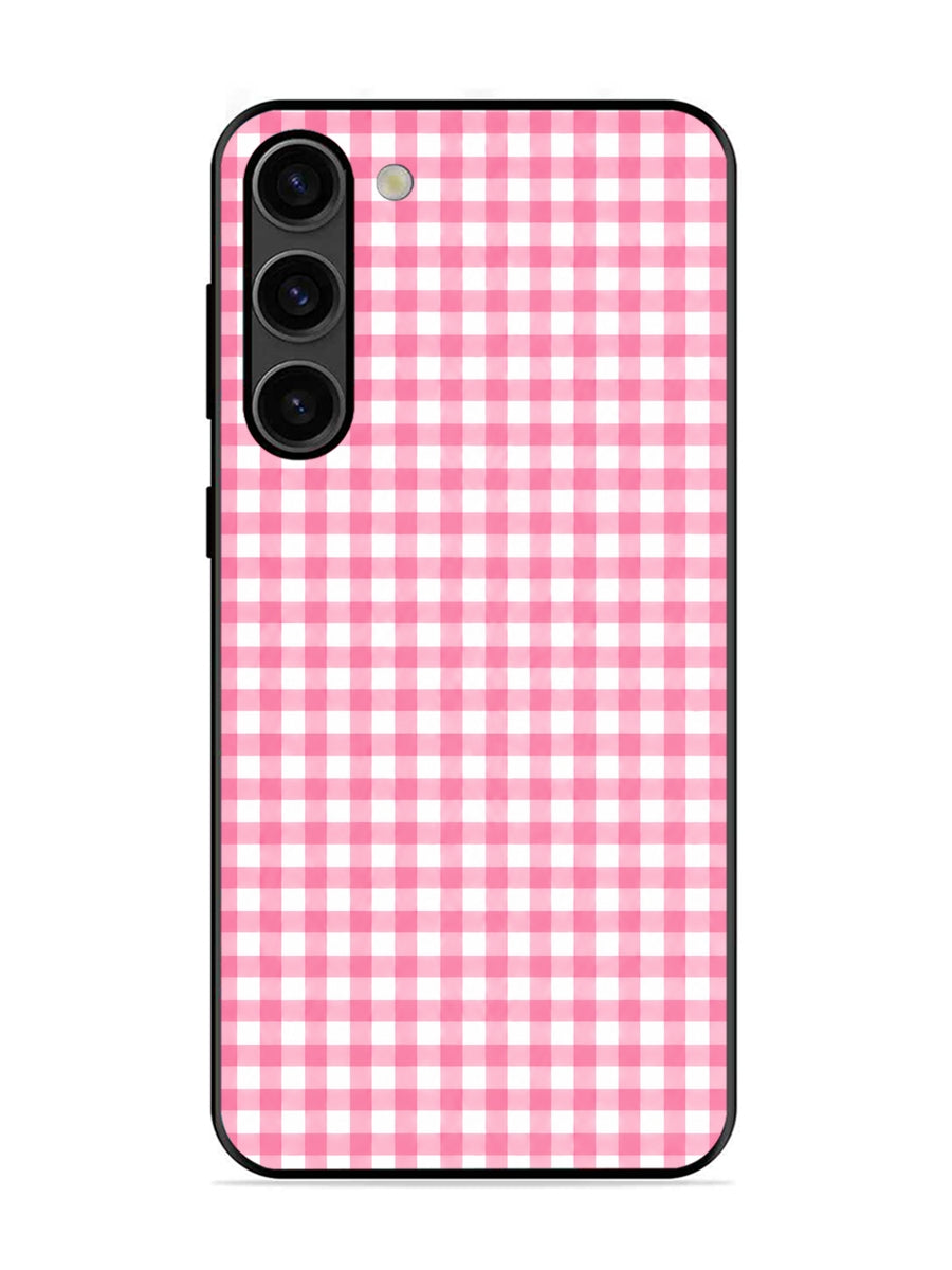 Samsung Galaxy S23 5G Gingham Checks pink