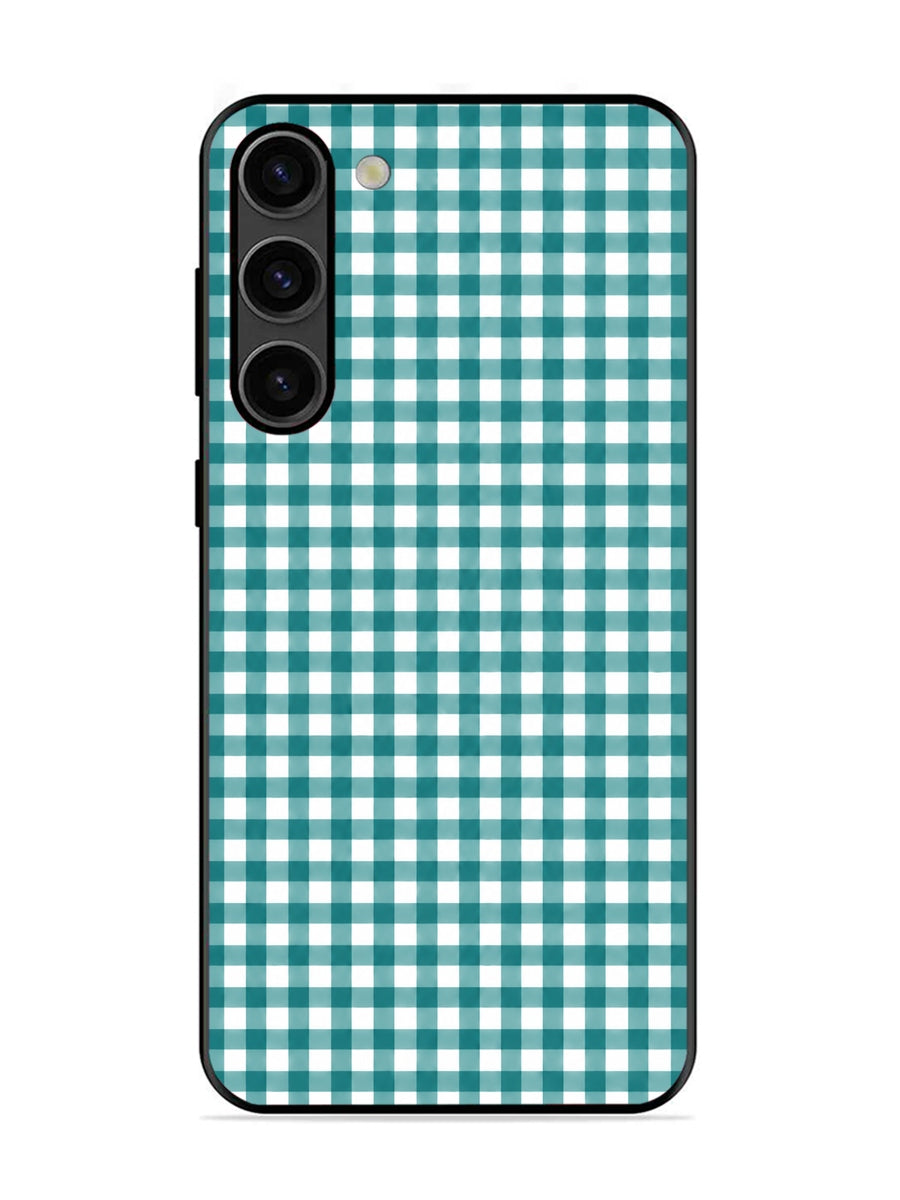 Samsung Galaxy S23 5G Gingham Checks Teal Gree
