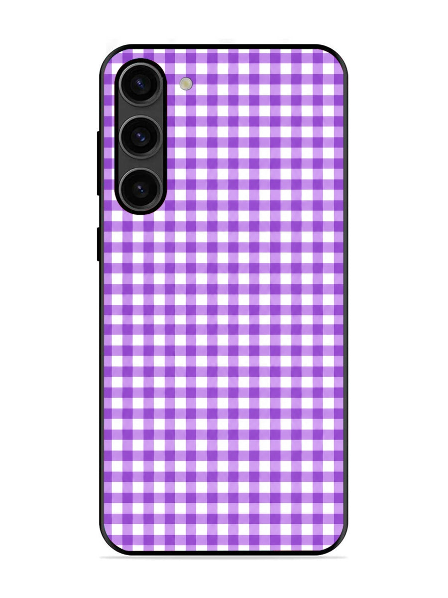 Samsung Galaxy S23 Plus 5G Gingham Checks purple
