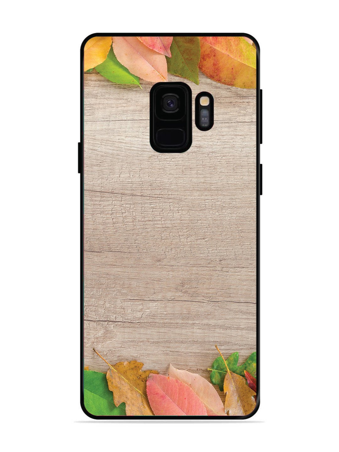 Samsung GALAXY S9 Autumn Leafs On Wooden Table