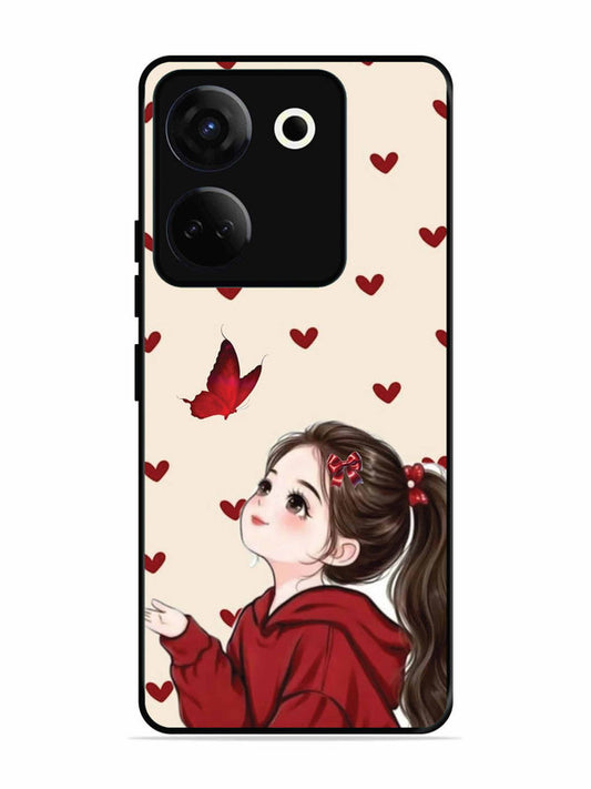 Tecno camon 20 Beautiful girl with red butterfly