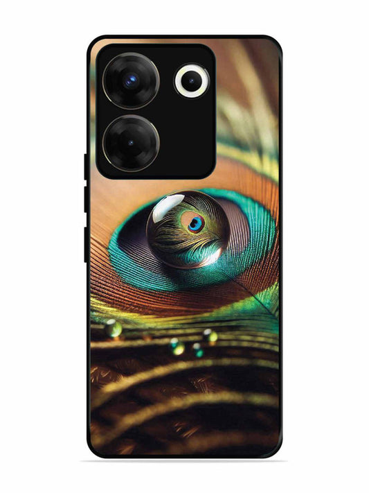 Tecno camon 20 Pro Water Drop On Peacock Feather