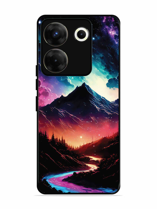 Tecno camon 20 Pro mountain-valley-Colorful-cloud-at-night